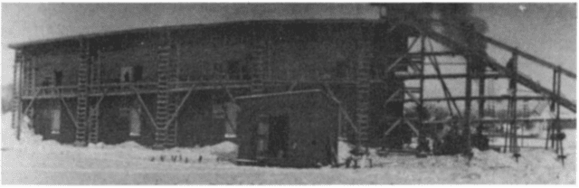 Figure 3: New Icehouse built in 1903. Image from "A History of Marshall" by Richard Carver, 178-179.